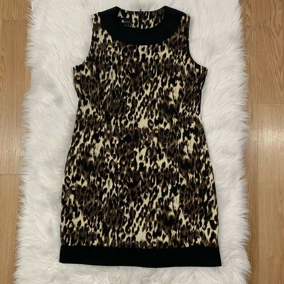 Leopard Animal Print Sleeveless Knee Length Dress - Picture 1 of 6